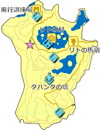 『リトの兄弟岩』の祠の場所の地図