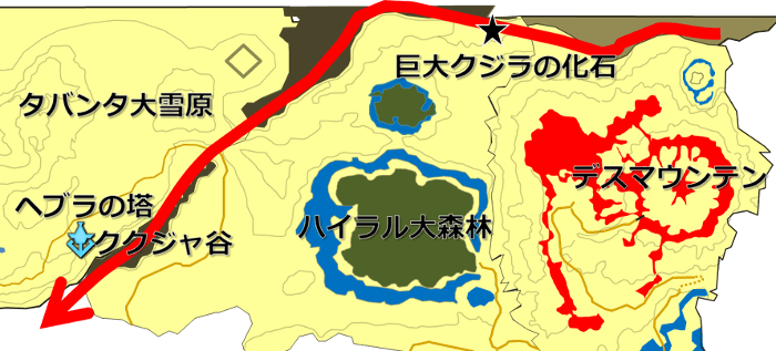 オルドラの出現場所の地図