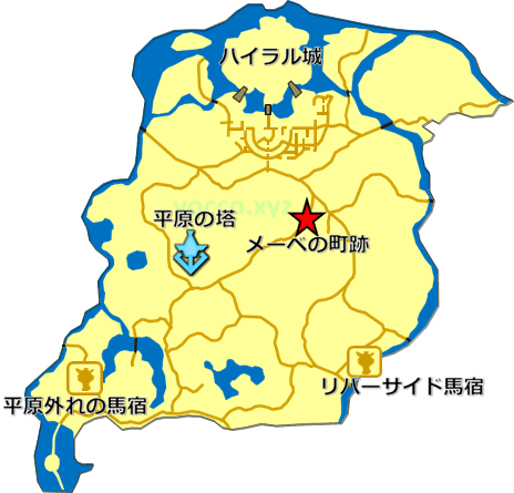 チンクルのズボンのある場所（メーベの町跡）の地図