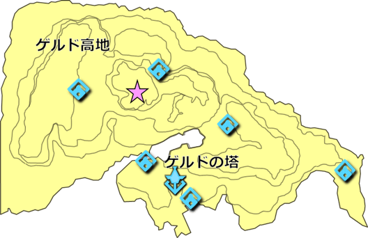 八人目の英雄の『忘れられた剣』の場所の地図