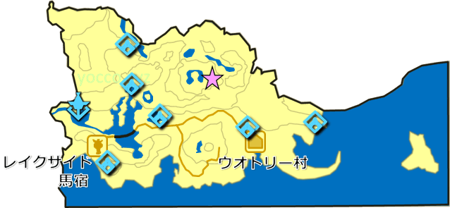 『巨人三兄弟の秘密』の祠の場所の地図